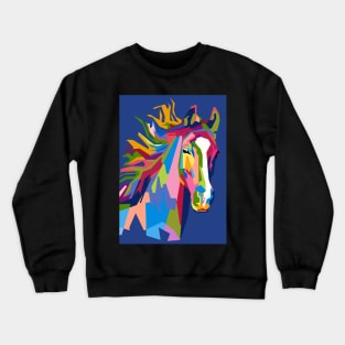 Abstract Geometric Horse in WPAP Crewneck Sweatshirt